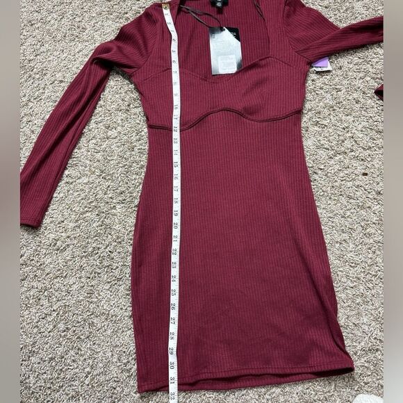 True Religion Burgundy Ribbed Corset Dress - Picture 4 of 7